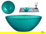 Vivalto Bol Vidrio Turquesa 14.5 cm (Set de 24)