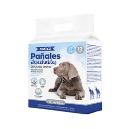 Nayeco Pañal para Perro Macho Talla XL (60-85 cm) - Pack de 12 Unidades