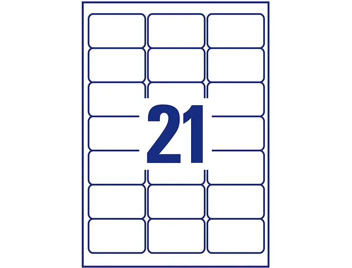 Avery Etiqueta Adhesiva Cubriente Permanente para Impresora Laser Blanca 63,5 x 38,1 mm Caja 525 Unidades Avery Etiqueta Adhesiva Cubriente Permanente para Impresora Laser Blanca 63,5 x 38,1 mm Caja 525 Unidades