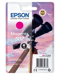 Epson 502 Cartucho de Tinta Original Magenta 3.3 ml Blíster con Alarmas RF/Acústica para XP-5100 XP-5150