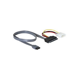 DeLOCK Cable SATA All-in-One 0,5 m para datos y alimentación, 0.5 metros