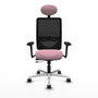 PIQUERAS Y CRESPO Silla de oficina Zulema con mecanismo Sincro/Traslack, Rosa y Negro