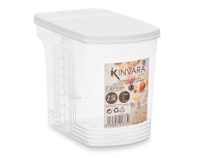 Kinvara Organizador Asa 2,5 L Transparente Gris 20x17x13 cm (Set de 24)