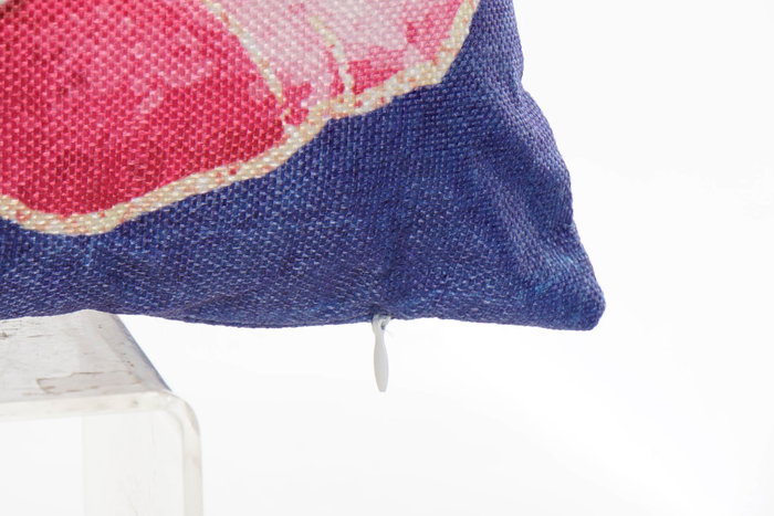 DKD Home Decor Cojin Moderno 10 x 45 x 45 cm (4 Unidades) Poliester Azul Rosa Rojo Flor Zipper