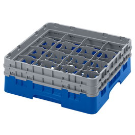 CAMBRO - 16S434-168 - Cesta de lavado 16 comp. 2 alturas - 10,9 cm Ø máx. - alt. máx. 13,5 cm - 50 x 50 x 18,4 cm - Azul