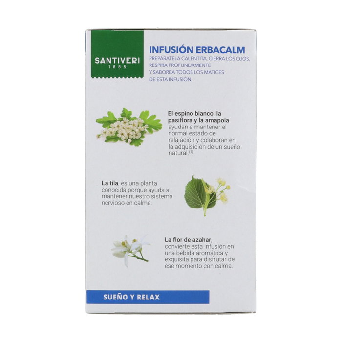 Santiveri Erbacalm Infusión 20 bolsitas infusoras de extractos vegetales Santiveri Erbacalm Infusión 20 bolsitas infusoras de extractos vegetales