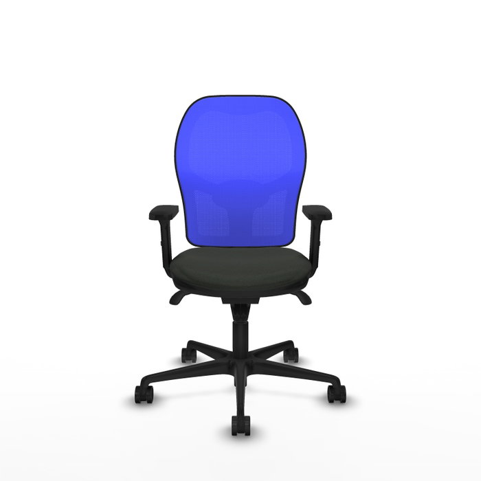 PIQUERAS Y CRESPO Silla de oficina Jorquera con mecanismo Sincro, malla azul y tela negra PIQUERAS Y CRESPO Silla de oficina Jorquera con mecanismo Sincro, malla azul y tela negra