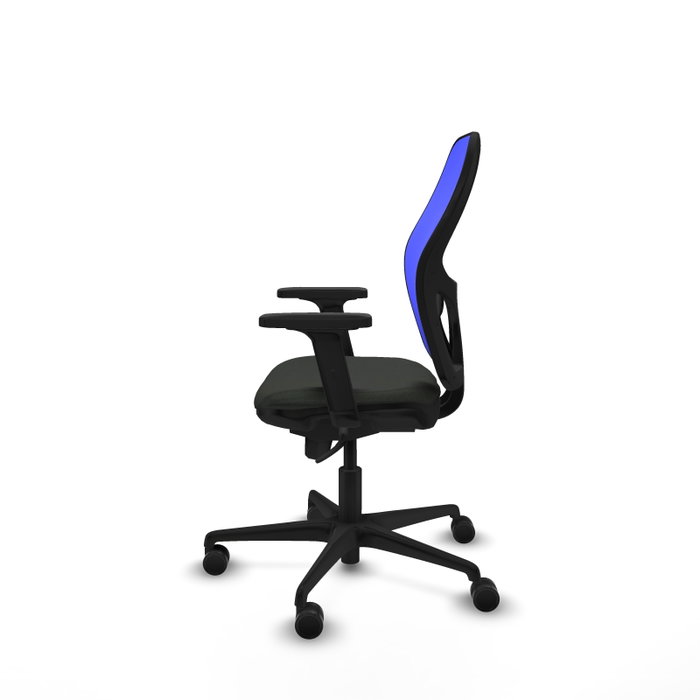 PIQUERAS Y CRESPO Silla de oficina Jorquera con mecanismo Sincro, malla azul y tela negra PIQUERAS Y CRESPO Silla de oficina Jorquera con mecanismo Sincro, malla azul y tela negra