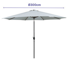 Marbueno Sombrilla Acero 8 Varillas D300 cm Polyester Blanco Jardin, Piscina y Terraza 10487