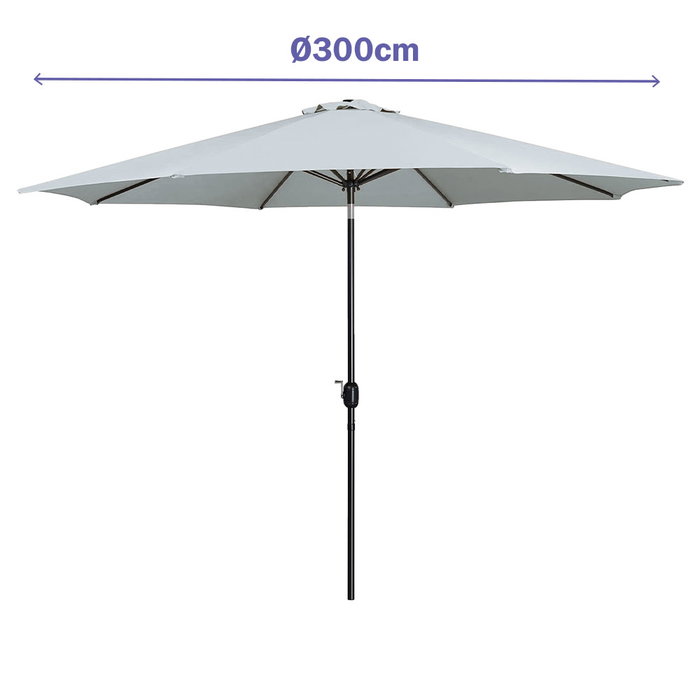 Marbueno Sombrilla Acero 8 Varillas D300 cm Polyester Blanco Jardin, Piscina y Terraza 10487 Marbueno Sombrilla Acero 8 Varillas D300 cm Polyester Blanco Jardin, Piscina y Terraza 10487