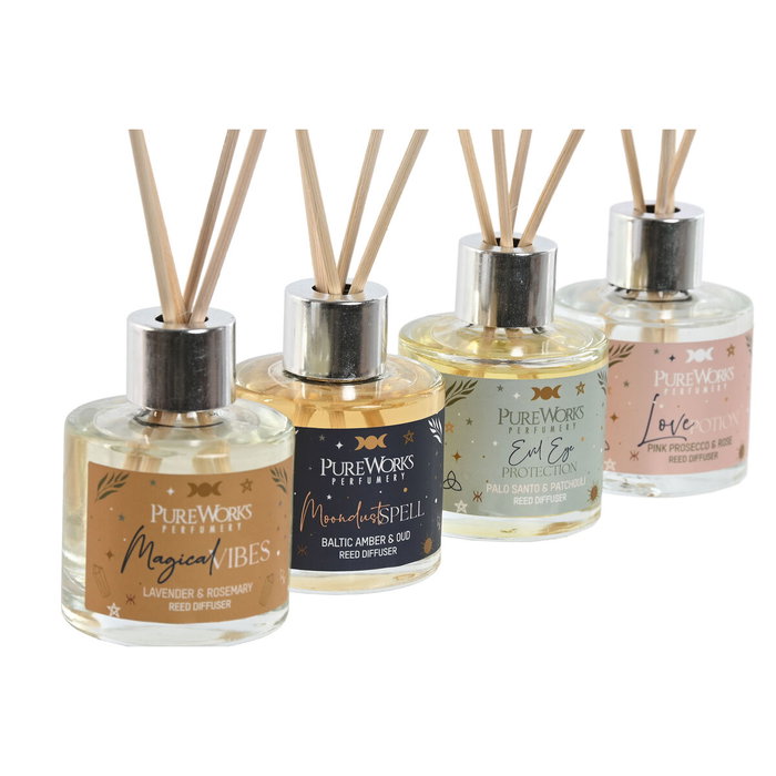 DKD Home Decor Ambientador Mikado de Cristal 50 ml, Pack de 4 Surtido DKD Home Decor Ambientador Mikado de Cristal 50 ml, Pack de 4 Surtido