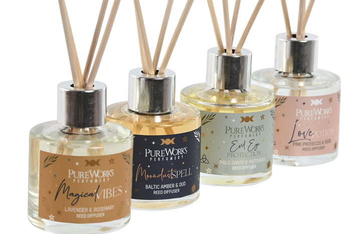 DKD Home Decor Ambientador Mikado Esot3 Urban Azul Mostaza Rosa Turquesa 5 x 25 x 5 cm