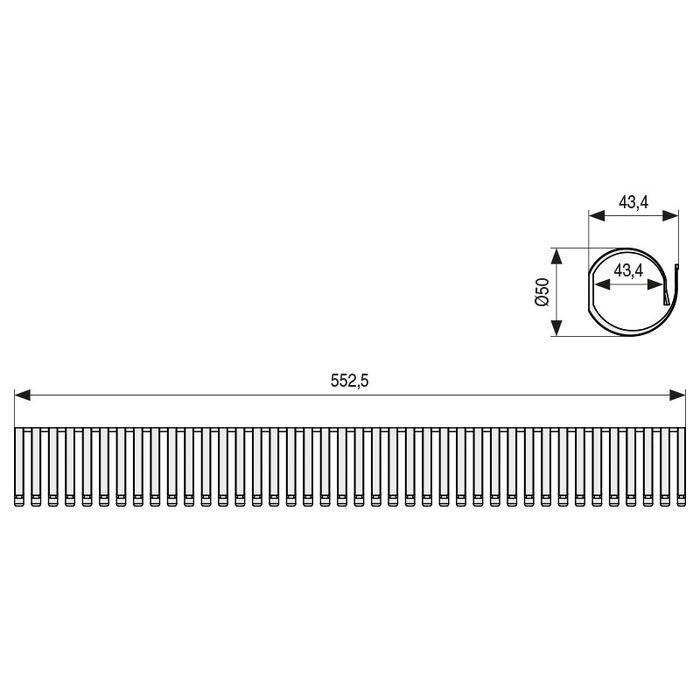 Herrajes Alk Tiri Ø50 L550 Pasacable Adhesiva Blanco