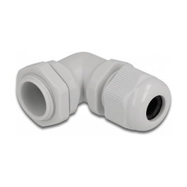 DeLOCK Prensaestopas en ángulo de 90° PG11 gris