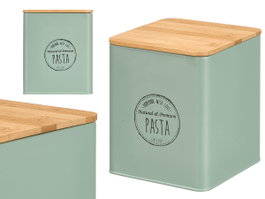 Kinvara Tarro Cuadrado Tapa Bambú Pasta Verde Menta (Pack de 12)