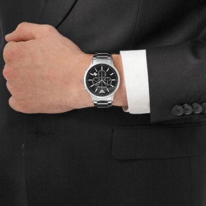 Armani AR2434 Reloj para Hombre con Cronógrafo Plateado