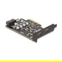DeLOCK 90345 Tarjeta PCIe 3.0 x4 con 2 Puertos USB Tipo-C Externos 10 Gbps (3.2 Gen2) y 1 Interno USB Tipo-E + 19 Pines - Factor de Bajo Perfil