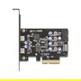 DeLOCK 90345 Tarjeta PCIe 3.0 x4 con 2 Puertos USB Tipo-C Externos 10 Gbps (3.2 Gen2) y 1 Interno USB Tipo-E + 19 Pines - Factor de Bajo Perfil