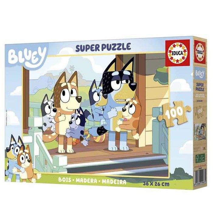 Educa Borrás Puzzle de Madera Bluey 100 Piezas