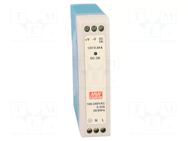MEAN WELL MDR-10-12 Alimentador de impulso 10W 12VDC para carril DIN