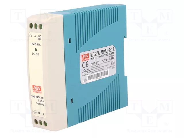 MEAN WELL MDR-10-12 Alimentador de impulso 10W 12VDC para carril DIN