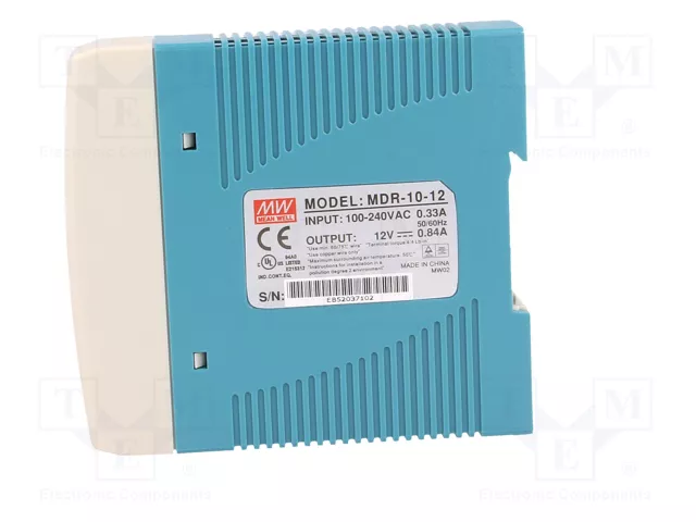 MEAN WELL MDR-10-12 Alimentador de impulso 10W 12VDC para carril DIN