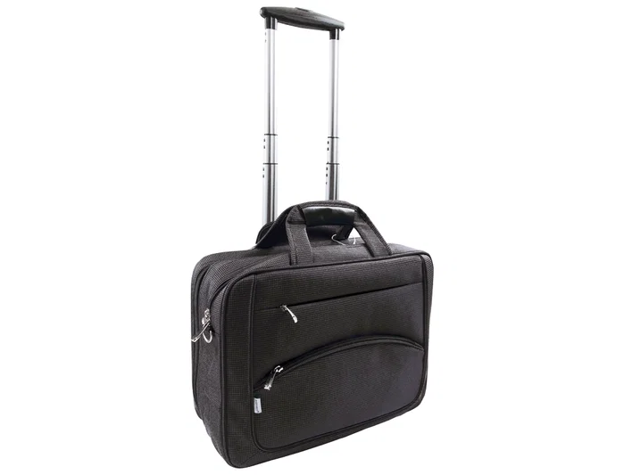 Q-connect Maletín para portátil 16/ negro con ruedas y bolsillos