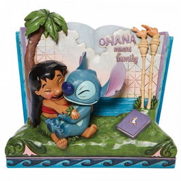 Enesco Figura Decorativa Disney Lilo & Stitch Libro Ohana 13 cm Resina Pintada a Mano
