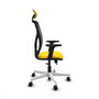 PIQUERAS Y CRESPO Silla de oficina Motilla con mecanismo Sincro/Traslack, Amarillo y Negro