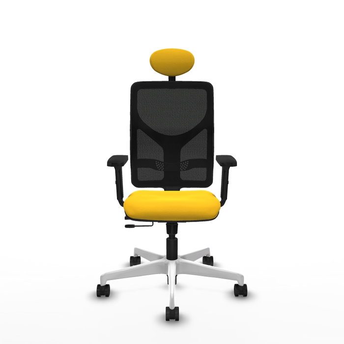 PIQUERAS Y CRESPO Silla de oficina Motilla con mecanismo Sincro/Traslack, Amarillo y Negro