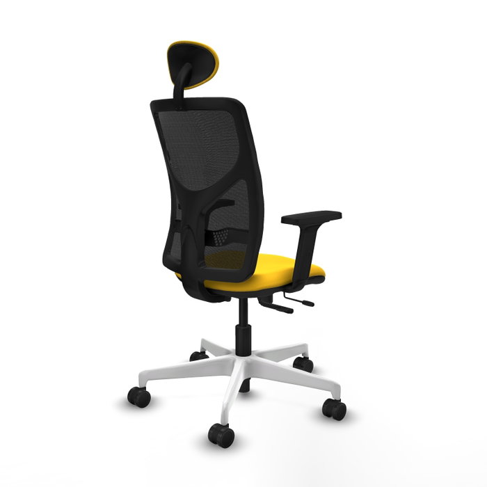 PIQUERAS Y CRESPO Silla de oficina Motilla con mecanismo Sincro/Traslack, Amarillo y Negro