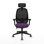 PIQUERAS Y CRESPO Silla de oficina Cilanco con mecanismo Sincro/Traslack, Morado y Negro