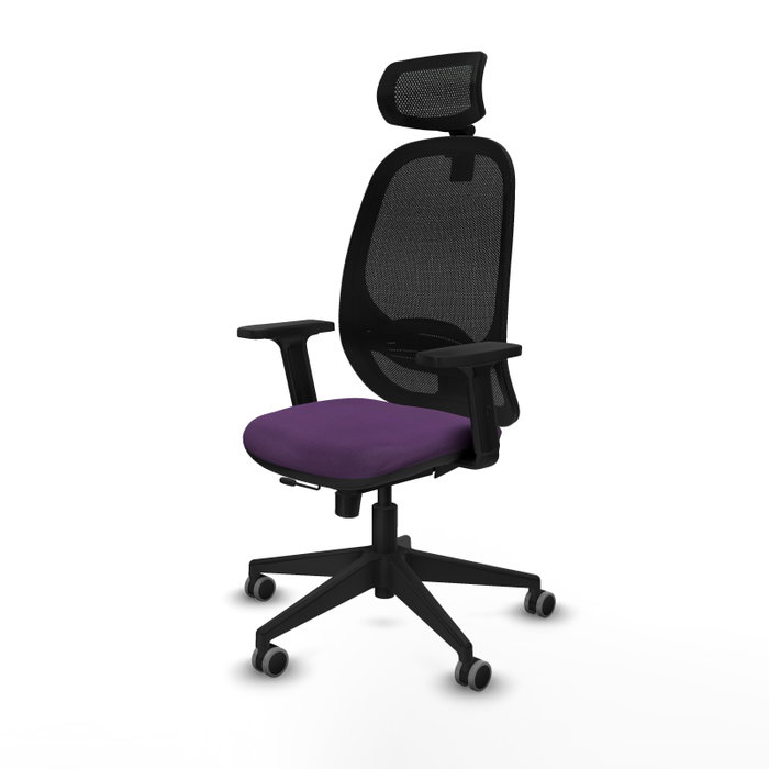 PIQUERAS Y CRESPO Silla de oficina Cilanco con mecanismo Sincro/Traslack, Morado y Negro
