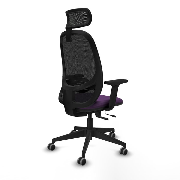 PIQUERAS Y CRESPO Silla de oficina Cilanco con mecanismo Sincro/Traslack, Morado y Negro