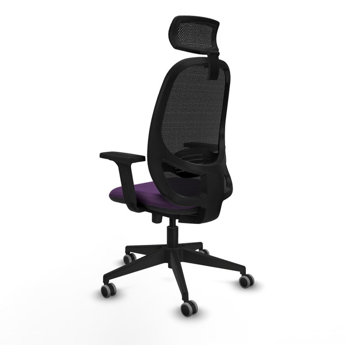 PIQUERAS Y CRESPO Silla de oficina Cilanco con mecanismo Sincro/Traslack, Morado y Negro