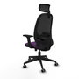 PIQUERAS Y CRESPO Silla de oficina Cilanco con mecanismo Sincro/Traslack, Morado y Negro