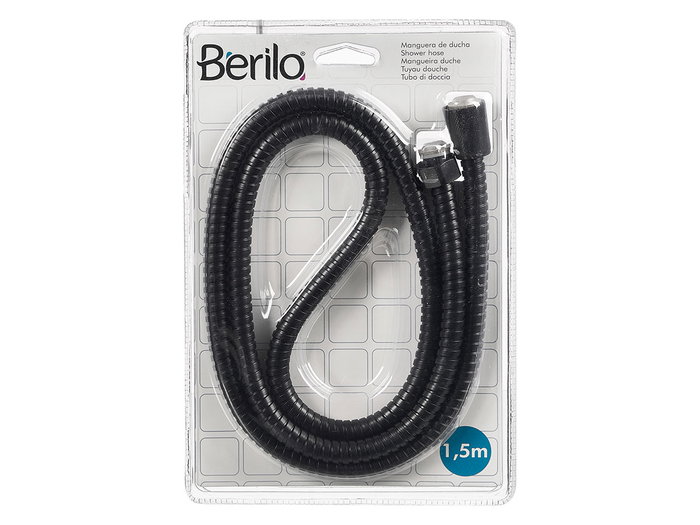 Berilo Manguera Ducha 1.5M Negro 21.5x2.5x15 cm (Set de 12)