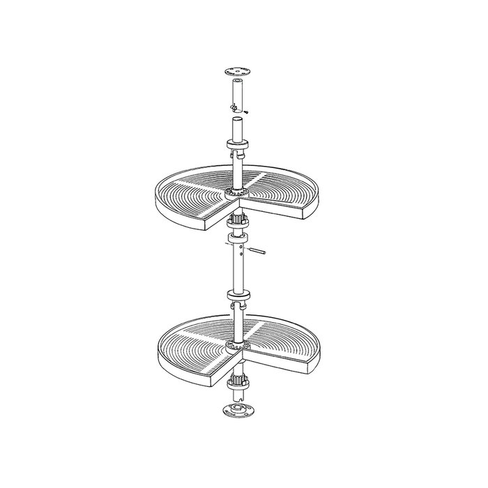Emuca Juego de bandejas giratorias Shelvo 3/4, para módulo 800mm, Plástico y Aluminio, Blanco