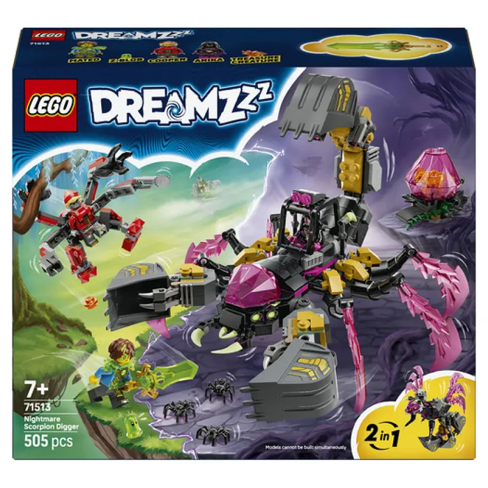 LEGO DREAMZzz Excavadora Escorpión de Pesadilla 71513, Juguete de construcción 2 en 1 LEGO DREAMZzz Excavadora Escorpión de Pesadilla 71513, Juguete de construcción 2 en 1