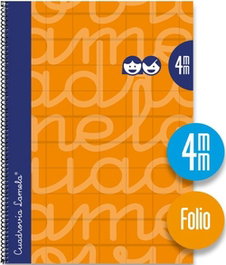 LAMELA Cuaderno Espiral Folio 80 Hojas 90g Cuadrovía 4mm Amarillo