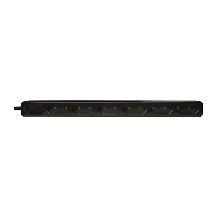LogiLink Regleta de 6 enchufes tipo euro, negro LogiLink Regleta de 6 enchufes tipo euro, negro