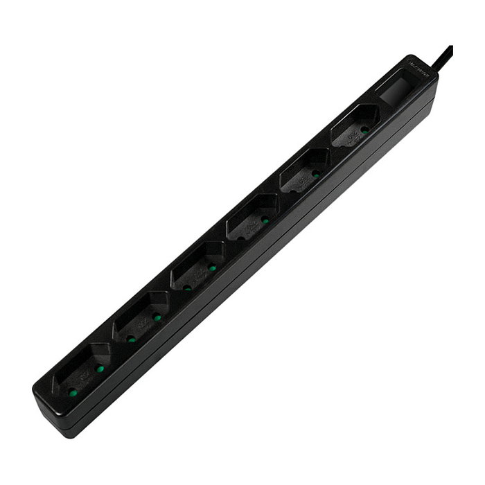LogiLink Regleta de 6 enchufes tipo euro, negro LogiLink Regleta de 6 enchufes tipo euro, negro