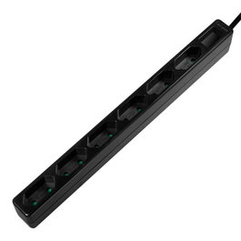 LogiLink Regleta de enchufes con 6 tomas tipo euro, negro