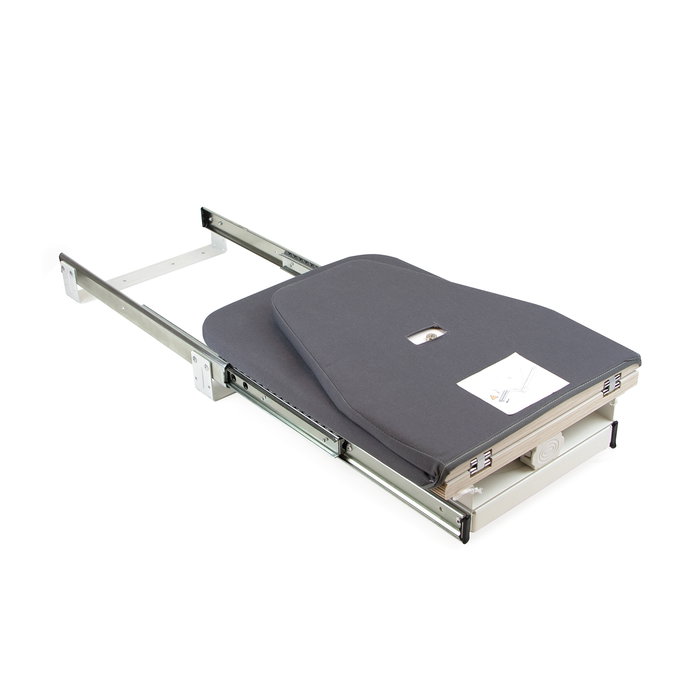 Emuca Tabla de planchar plegable y extraíble para mueble Iron 180, giratoria, Acero y Madera