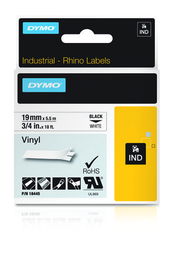 DYMO RHINO Cinta ID1-19 Negro/blanco vinilo