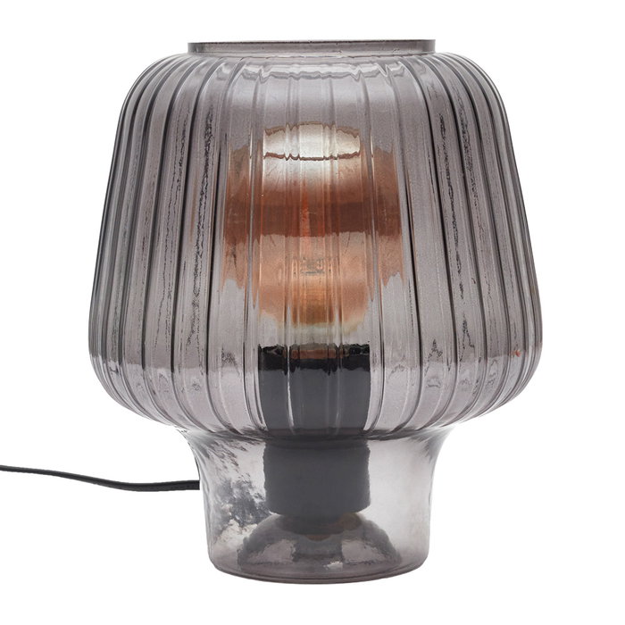 Home Deco Factory Lámpara Mesa Vidrio Gris Colección Lounge d.18 cm h.21 cm