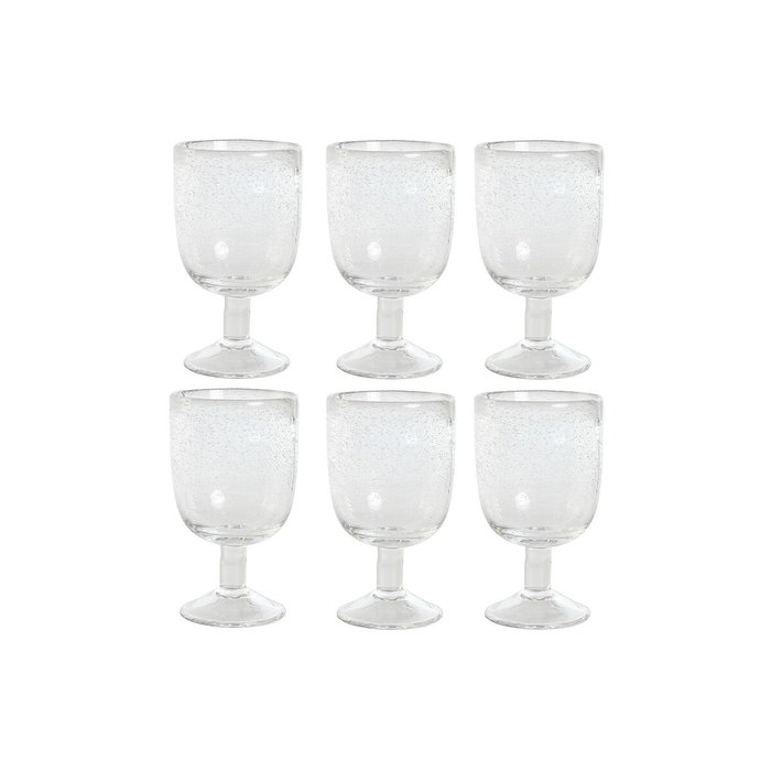 DKD Home Decor Set de 6 Copas de Cristal Burbujas 300ml