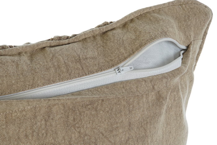 DKD Home Decor Cojín de Algodón Bordado Beige 50x15x50 DKD Home Decor Cojín de Algodón Bordado Beige 50x15x50