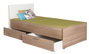 Hanah Home Kry-792-Sd-2 Somier Individual 100x195cm con 2 Cajones Sonomo y Blanco
