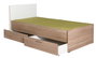 Hanah Home Kry-792-Sd-2 Somier Individual 100x195cm con 2 Cajones Sonomo y Blanco